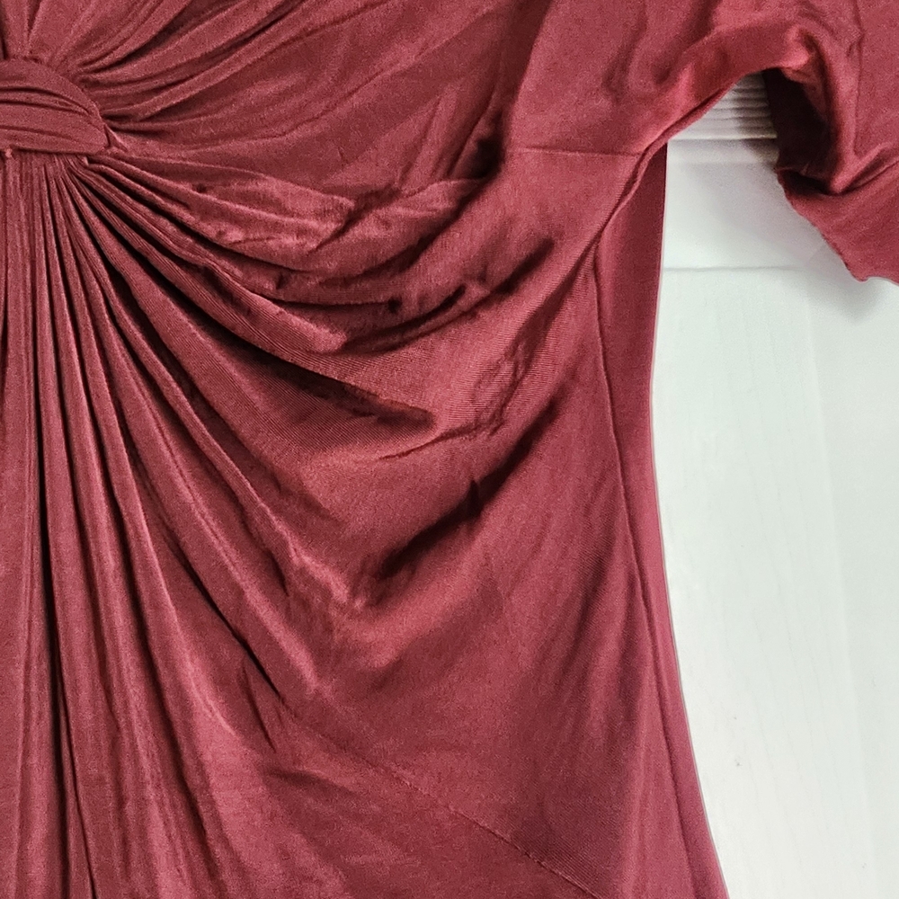 BCBGeneration Deep Red Ruched Blouse - Picture 9 of 11